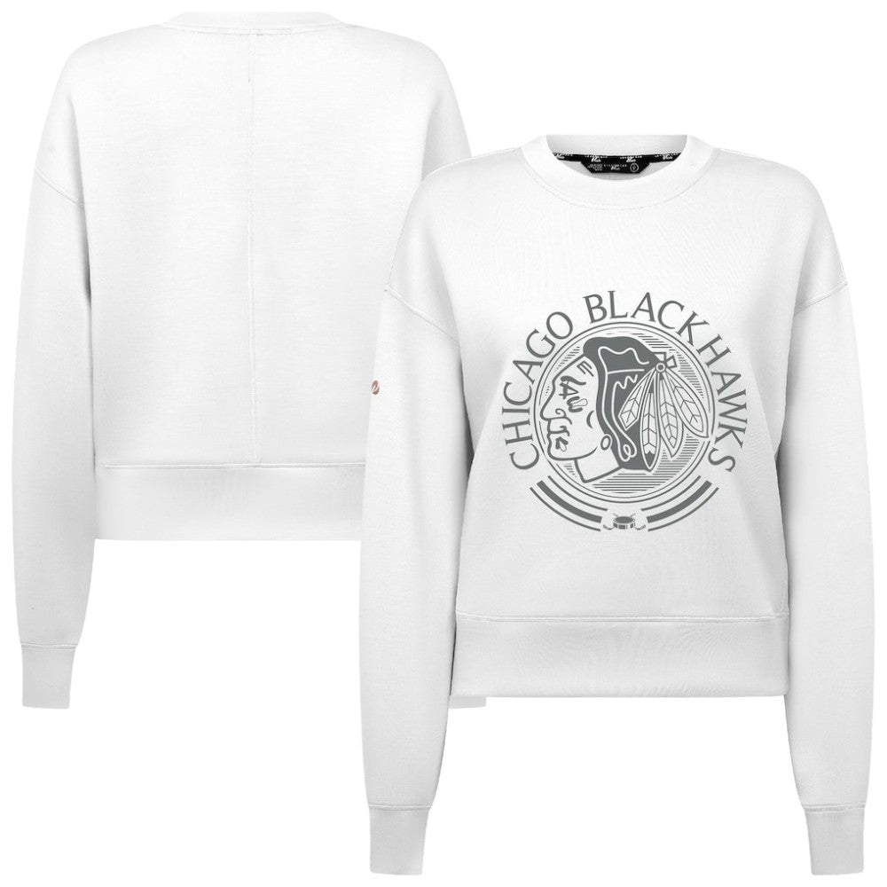 Chicago Blackhawks Levelwear Women's Slate & Snow Sponge Tri-Blend Sweatshirt - NHL Sweatshirts