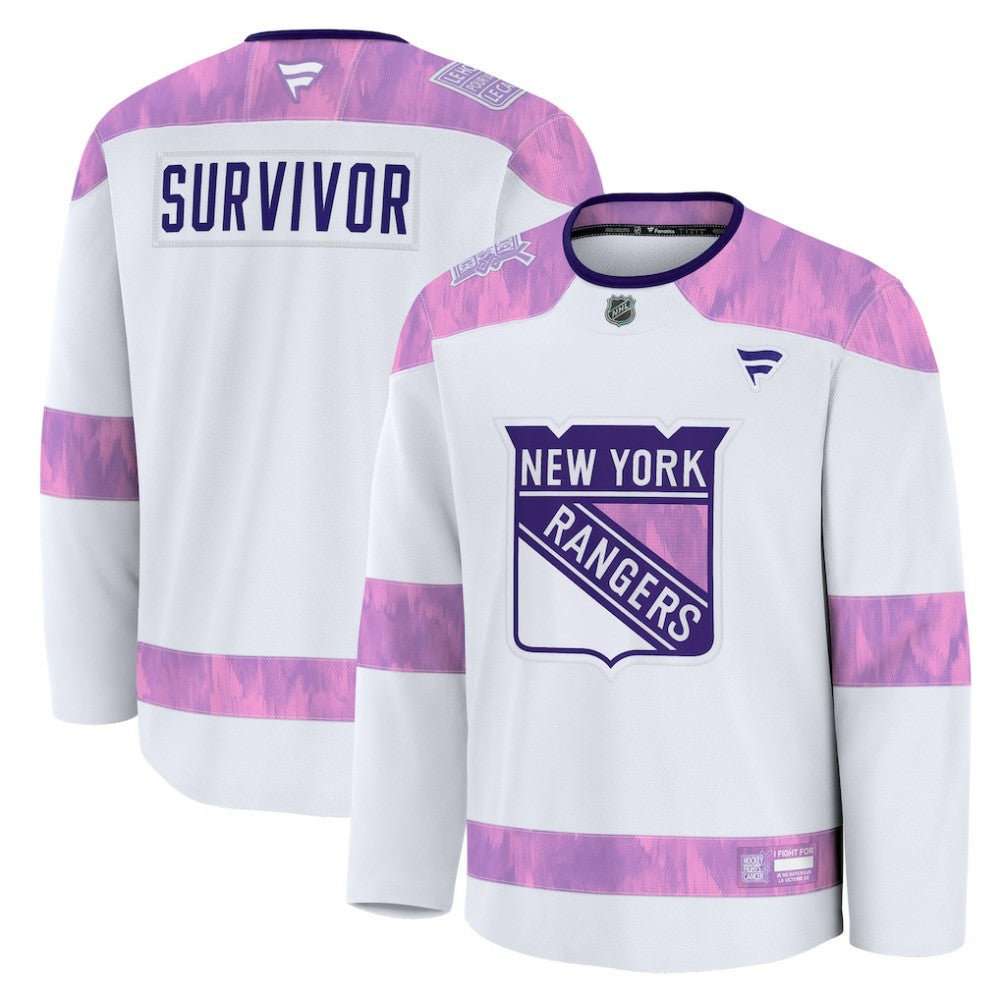 New York Rangers Fanatics Hockey Fights Cancer Survivor Practice Jersey - NHL Jerseys
