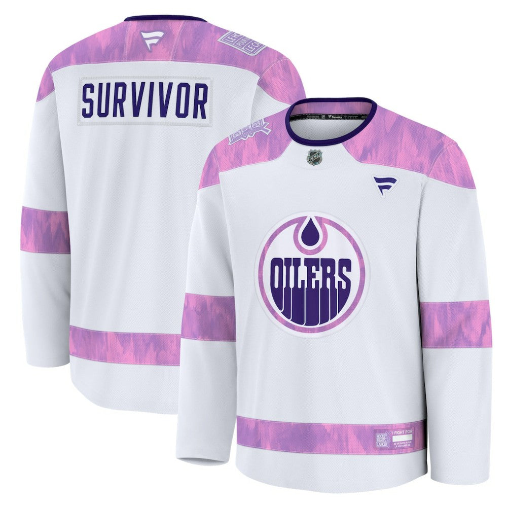 Edmonton Oilers Fanatics Hockey Fights Cancer Survivor Practice Jersey - NHL Jerseys