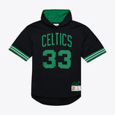 Black Larry Bird Boston Celtics Mesh Name & Number Short Sleeve Hoodie | NBA