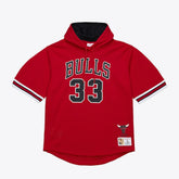 Red Scottie Pippen Chicago Bulls Mesh Name & Number Short Sleeve Hoodie sale | NBA