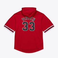 Red Scottie Pippen Chicago Bulls Mesh Name & Number Short Sleeve Hoodie sale | NBA