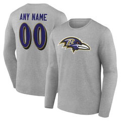 Baltimore Ravens Team Authentic Personalized Name & Number Long Sleeve T-Shirt | NFL Outlet