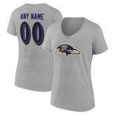 Baltimore Ravens Women's Team Authentic Personalized Name & Number V-Neck T-Shirt | NFL US