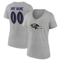 Baltimore Ravens Women's Team Authentic Personalized Name & Number V-Neck T-Shirt | NFL US