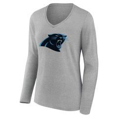 Carolina Panthers Women's Team Authentic Personalized Name & Number Long Sleeve V-Neck T-Shirt | NFL On sale