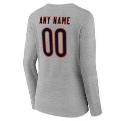 Chicago Bears Women's Team Authentic Personalized Name & Number Long Sleeve V-Neck T-Shirt | NFL On sale