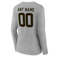 Cleveland Browns Women's Team Authentic Personalized Name & Number Long Sleeve V-Neck T-Shirt | NFL Hot