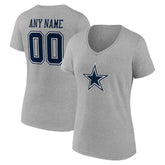 Dallas Cowboys Women's Team Authentic Personalized Name & Number V-Neck T-Shirt | NFL Online