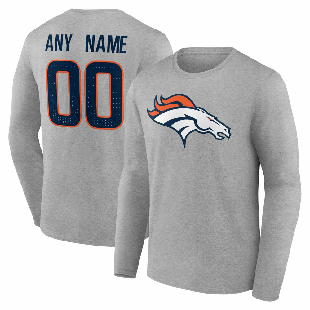 Denver Broncos Team Authentic Personalized Name & Number Long Sleeve T-Shirt | NFL US