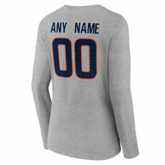 Denver Broncos Women's Team Authentic Personalized Name & Number Long Sleeve V-Neck T-Shirt | NFL New