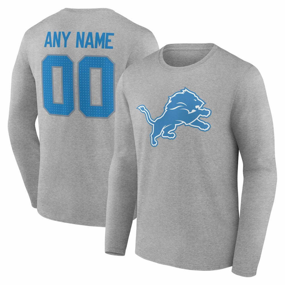 Detroit Lions Team Authentic Personalized Name & Number Long Sleeve T-Shirt | NFL Near me
