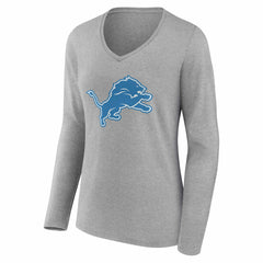 Detroit Lions Women's Team Authentic Personalized Name & Number Long Sleeve V-Neck T-Shirt | NFL New