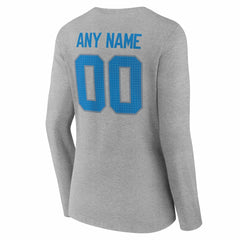 Detroit Lions Women's Team Authentic Personalized Name & Number Long Sleeve V-Neck T-Shirt | NFL New