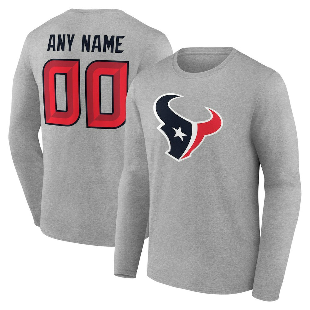 Houston Texans Team Authentic Personalized Name & Number Long Sleeve T-Shirt | NFL Online