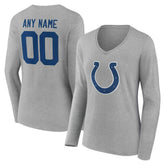 Indianapolis Colts Women's Team Authentic Personalized Name & Number Long Sleeve V-Neck T-Shirt | NFL US