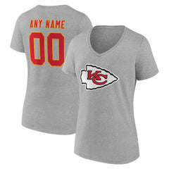 Kansas City Chiefs Women's Team Authentic Personalized Name & Number V-Neck T-Shirt | NFL Outlet