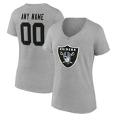 Las Vegas Raiders Women's Team Authentic Personalized Name & Number V-Neck T-Shirt | NFL Discount
