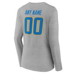 Los Angeles Chargers Women's Team Authentic Personalized Name & Number Long Sleeve V-Neck T-Shirt | NFL New