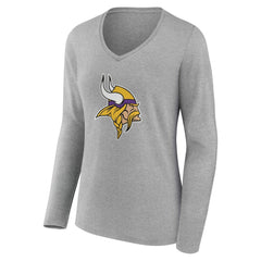 Minnesota Vikings Women's Team Authentic Personalized Name & Number Long Sleeve V-Neck T-Shirt | NFL Outlet