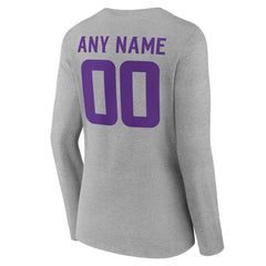 Minnesota Vikings Women's Team Authentic Personalized Name & Number Long Sleeve V-Neck T-Shirt | NFL Outlet