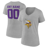 Minnesota Vikings Women's Team Authentic Personalized Name & Number V-Neck T-Shirt | NFL Outlet