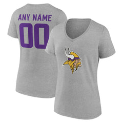 Minnesota Vikings Women's Team Authentic Personalized Name & Number V-Neck T-Shirt | NFL Outlet