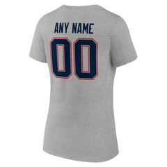 New England Patriots Women's Team Authentic Personalized Name & Number V-Neck T-Shirt | NFL Outlet