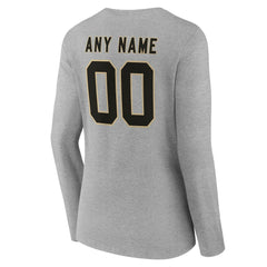 New Orleans Saints Women's Team Authentic Personalized Name & Number Long Sleeve V-Neck T-Shirt | NFL New