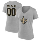 New Orleans Saints Women's Team Authentic Personalized Name & Number V-Neck T-Shirt | NFL Near me