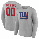 New York Giants Team Authentic Personalized Name & Number Long Sleeve T-Shirt | NFL Sale