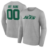 New York Jets Team Authentic Personalized Name & Number Long Sleeve T-Shirt | NFL US
