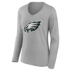 Philadelphia Eagles Women's Team Authentic Personalized Name & Number Long Sleeve V-Neck T-Shirt | NFL Outlet