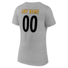 Pittsburgh Steelers Women's Team Authentic Personalized Name & Number V-Neck T-Shirt | NFL On sale