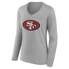 San Francisco 49ers Women's Team Authentic Personalized Name & Number Long Sleeve V-Neck T-Shirt | NFL New