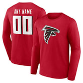 Atlanta Falcons Team Authentic Personalized Name & Number Long Sleeve T-Shirt | NFL Sale