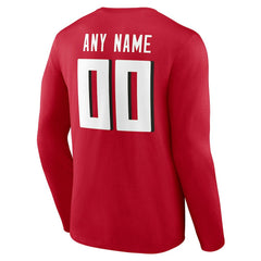 Atlanta Falcons Team Authentic Personalized Name & Number Long Sleeve T-Shirt | NFL Sale