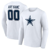 Dallas Cowboys Team Authentic Personalized Name & Number Long Sleeve T-Shirt | NFL Sale
