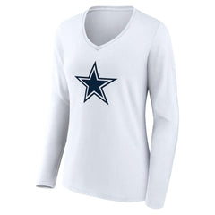 Dallas Cowboys Women's Team Authentic Personalized Name & Number Long Sleeve V-Neck T-Shirt | NFL Hot