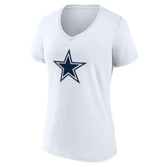 Dallas Cowboys Women's Team Authentic Personalized Name & Number V-Neck T-Shirt | NFL Discount