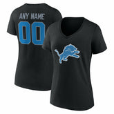 Detroit Lions Women's Team Authentic Personalized Name & Number V-Neck T-Shirt | NFL Hot