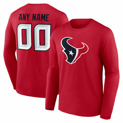 Houston Texans Team Authentic Personalized Name & Number Long Sleeve T-Shirt | NFL Sale