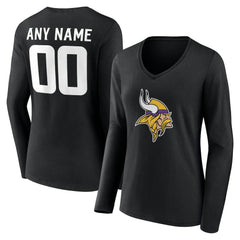 Minnesota Vikings Women's Team Authentic Personalized Name & Number Long Sleeve V-Neck T-Shirt | NFL US