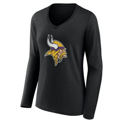 Minnesota Vikings Women's Team Authentic Personalized Name & Number Long Sleeve V-Neck T-Shirt | NFL US
