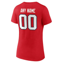 New England Patriots Women's Team Authentic Personalized Name & Number V-Neck T-Shirt | NFL Discount