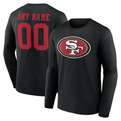 San Francisco 49ers Team Authentic Personalized Name & Number Long Sleeve T-Shirt | NFL Hot