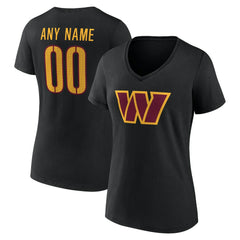 Washington Commanders Women's Team Authentic Personalized Name & Number V-Neck T-Shirt | NFL New