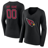 Arizona Cardinals Women's Team Authentic Personalized Name & Number Long Sleeve V-Neck T-Shirt | NFL Online