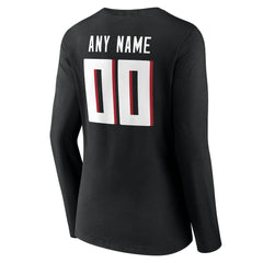 Atlanta Falcons Women's Team Authentic Personalized Name & Number Long Sleeve V-Neck T-Shirt | NFL Hot