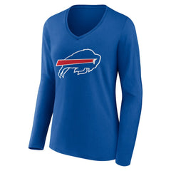 Buffalo Bills Women's Team Authentic Personalized Name & Number Long Sleeve V-Neck T-Shirt | NFL US